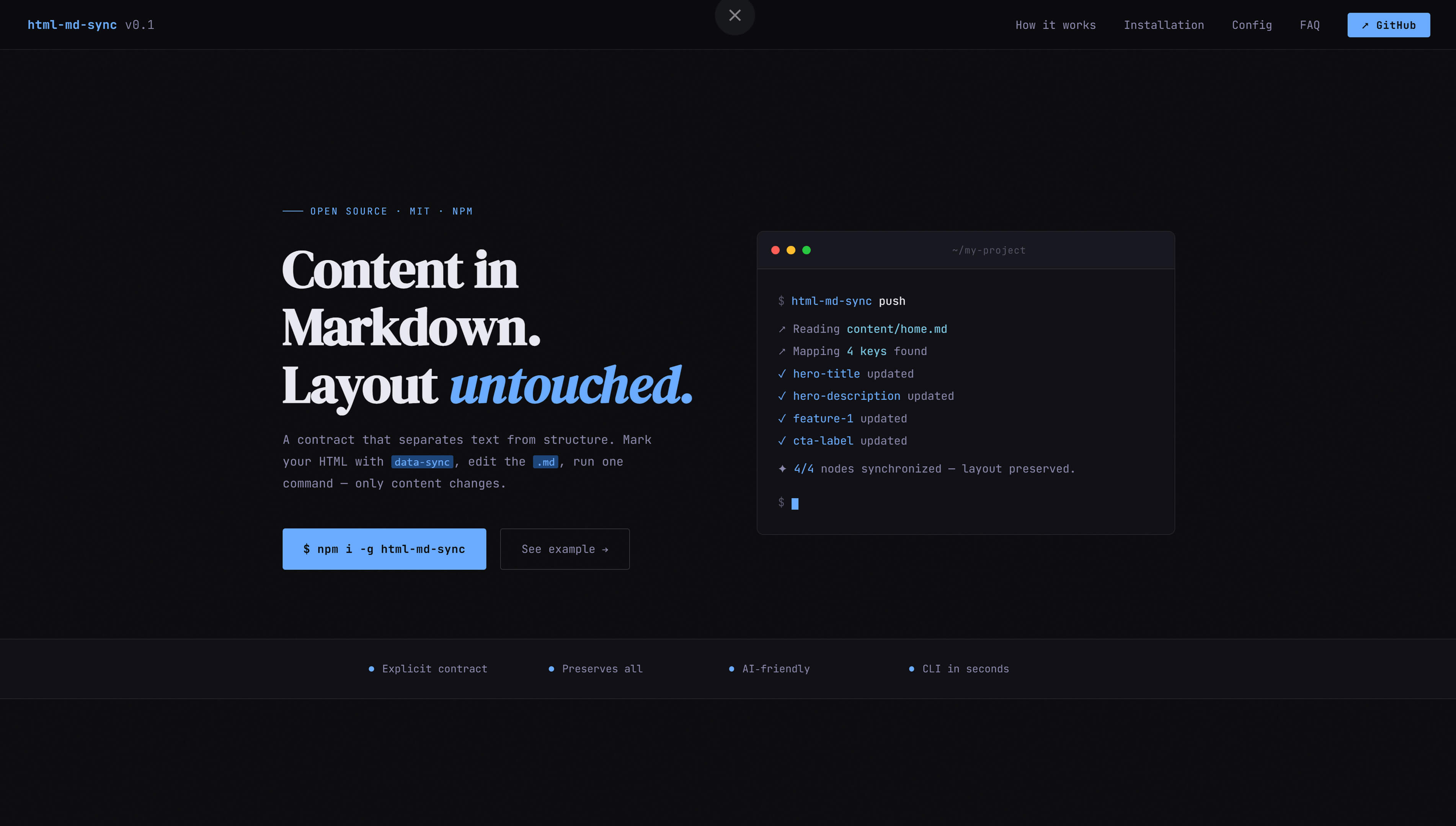 html-md-sync — Sync HTML ↔ Markdown